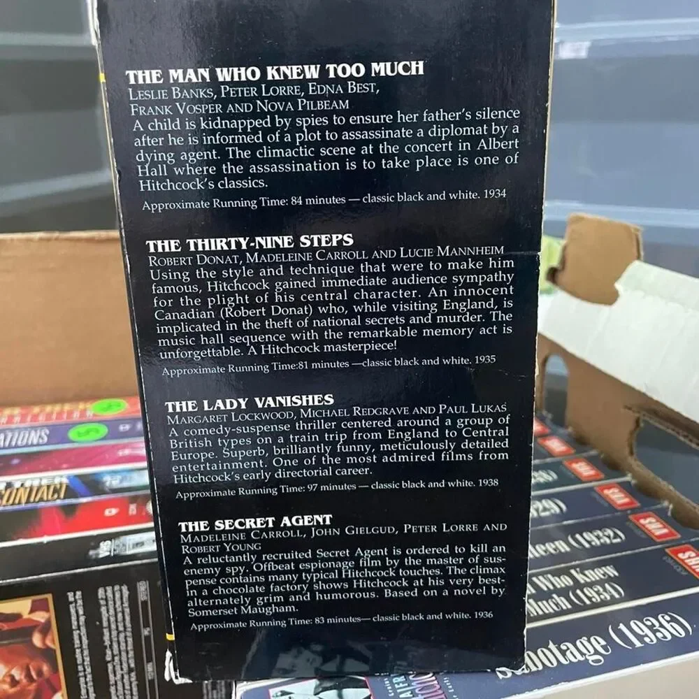 Alfred Hitchcock Master of Suspense VHS Box Set 4 VHS tapes